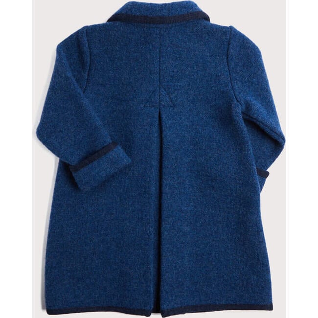 Austrian Double Breasted Trim Coat, Blue & Navy - Coats - 4