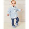 Austrian Double Breasted Wool Baby Coat, Blue - Coats - 5