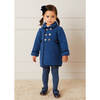 Austrian Double Breasted Trim Coat, Blue & Navy - Coats - 5