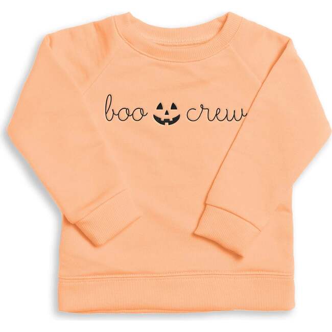 The Organic Embroidered Pullover Sweatshirt, Orange Burst Boo Crew