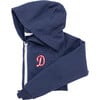 Hooded Zip-up Sweatshirt Retro Initial, Navy - Sweatshirts - 1 - thumbnail