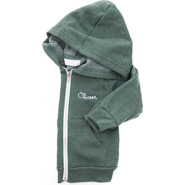Hooded Zip-up Sweatshirt, Forest Green