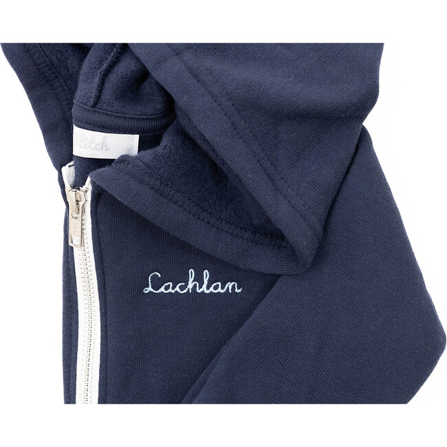 Hooded Zip-up Sweatshirt, Navy - Sweatshirts - 2