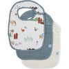 Cotton Muslin Classic Bib, Farmyard (Pack Of 3) - Bibs - 1 - thumbnail