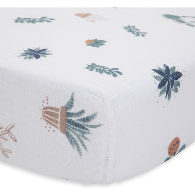 Cotton Muslin Crib Sheet, Prickle Pots