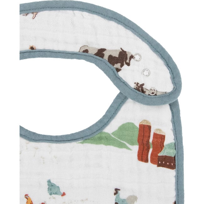 Cotton Muslin Classic Bib, Farmyard (Pack Of 3) - Bibs - 2