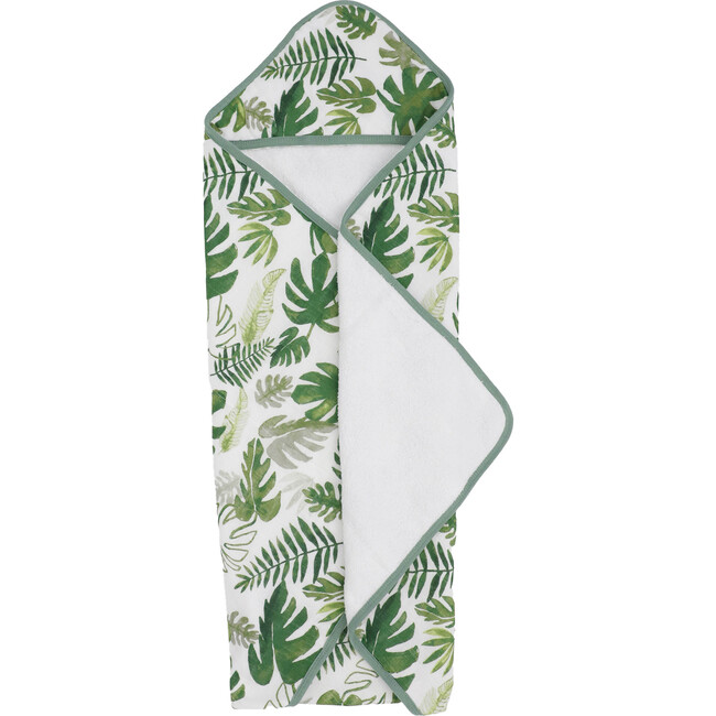 Cotton Muslin & Terry Hooded Infant Towel, Tropical Leaf