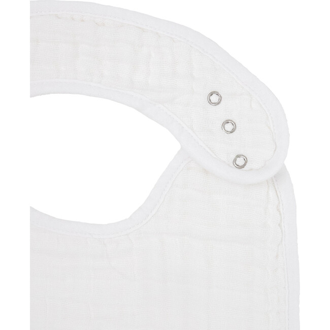 Cotton Muslin Classic Bib, White (Pack Of 3) - Bibs - 3