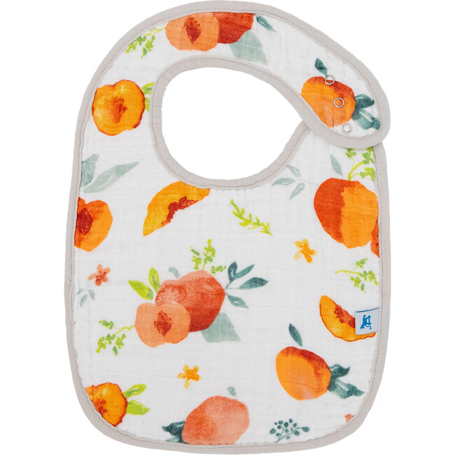 Cotton Muslin Classic Bib, Georgia Peach (Pack Of 3) - Bibs - 3