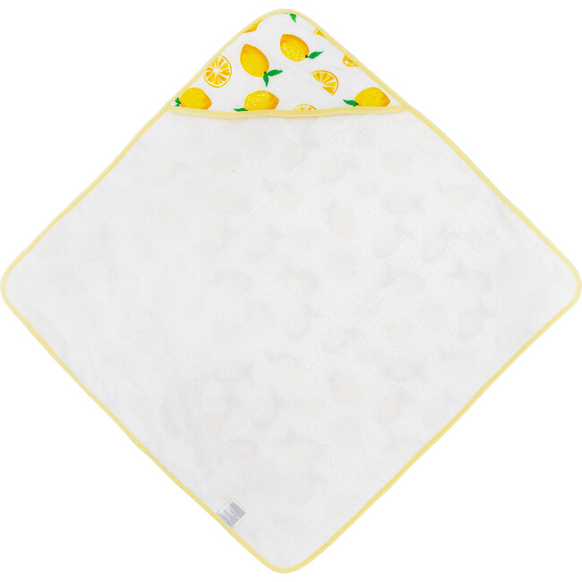 Cotton Muslin & Terry Hooded Infant Towel, Lemon - Towels - 2