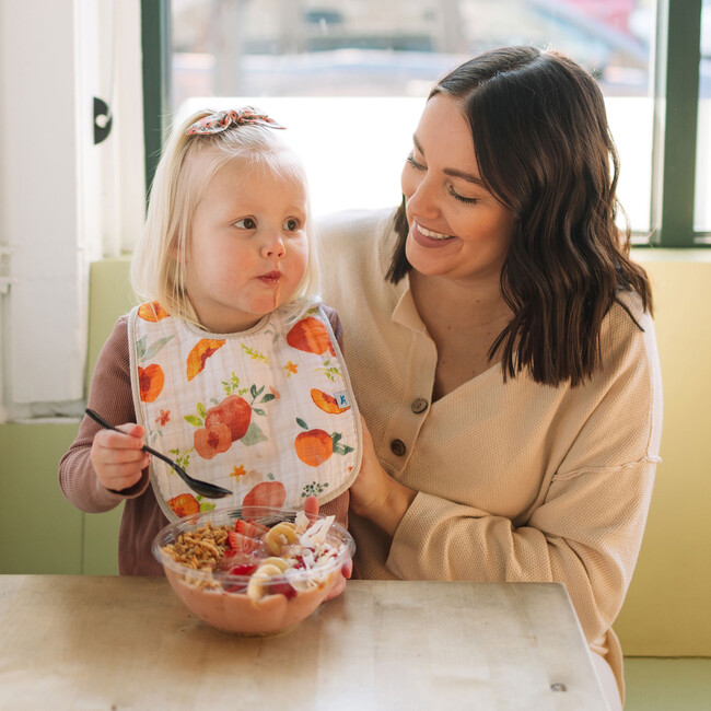 Cotton Muslin Classic Bib, Georgia Peach (Pack Of 3) - Bibs - 4