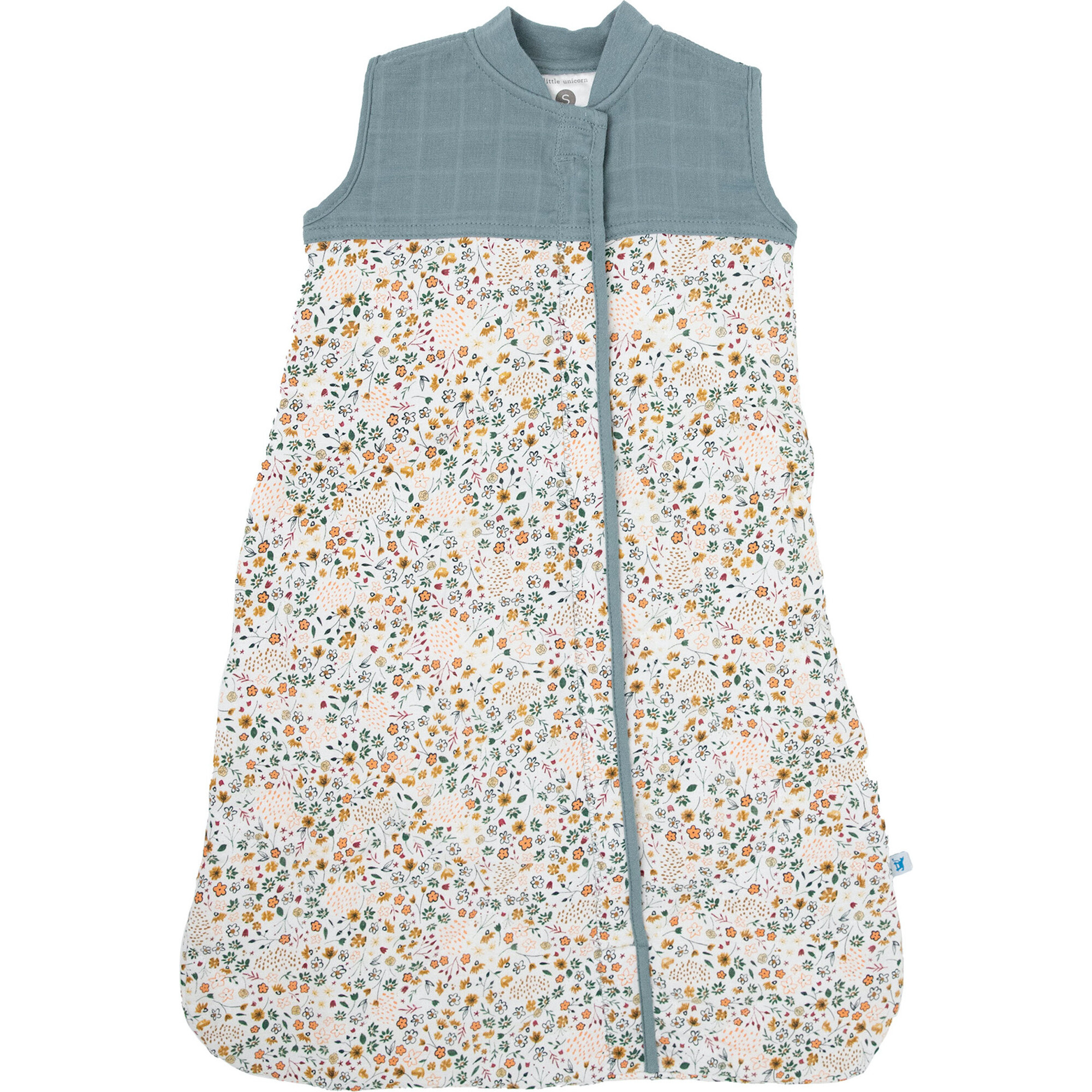 Cotton Muslin Quilted Sleep Bag Medium, Pressed Petals - Infant - 1