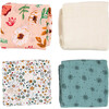 Cotton Muslin Squares, Vintage Floral (Pack Of 4) - Swaddles - 1 - thumbnail