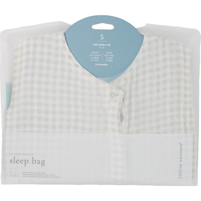 Cotton Muslin Slee Bag X-Large, Tan Gingham - Infant - 4