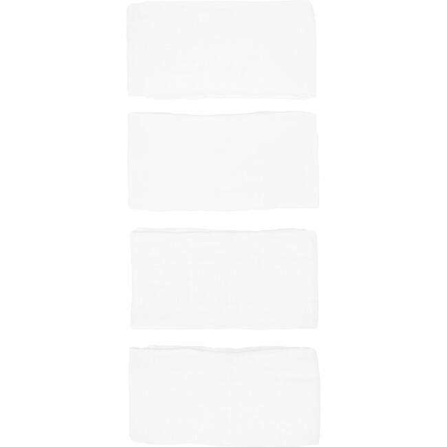 Cotton Muslin Squares, White (Pack Of 4) - Swaddles - 2