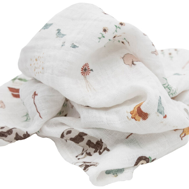 Cotton Muslin Squares, Farmyard (Pack Of 4) - Swaddles - 4