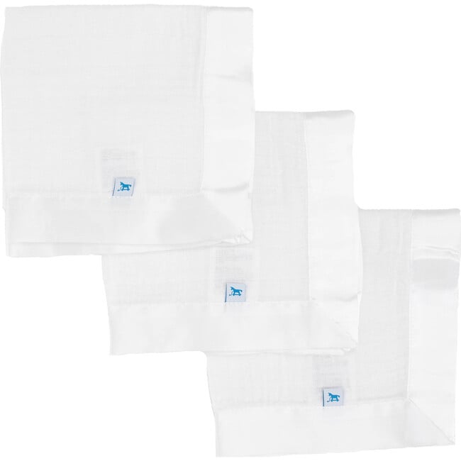 Cotton Muslin Security Blanket, White (Pack Of 3)