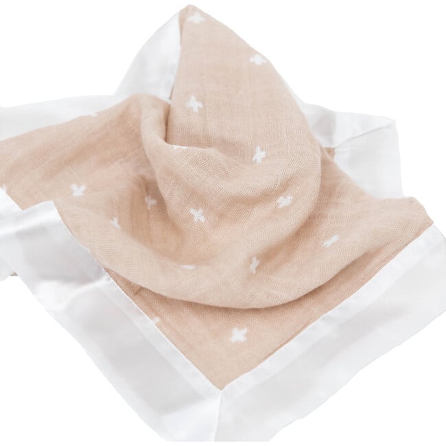 Cotton Muslin Security Blanket, Taupe Cross (Pack Of 3) - Swaddles - 4