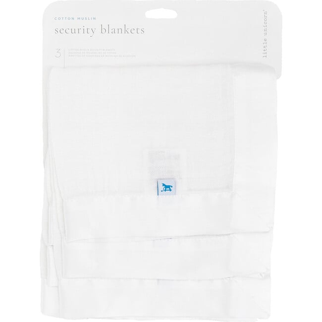 Cotton Muslin Security Blanket, White (Pack Of 3) - Swaddles - 5