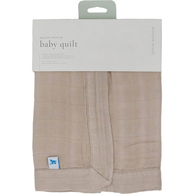 Deluxe Muslin Baby Quilt, Oatmeal - Swaddles - 3