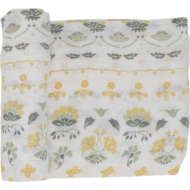 Deluxe Muslin Swaddle Blanket, Heirloom Floral