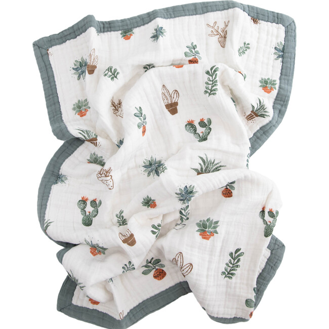 Cotton Muslin Baby Quilt, Prickle Pots - Swaddles - 3