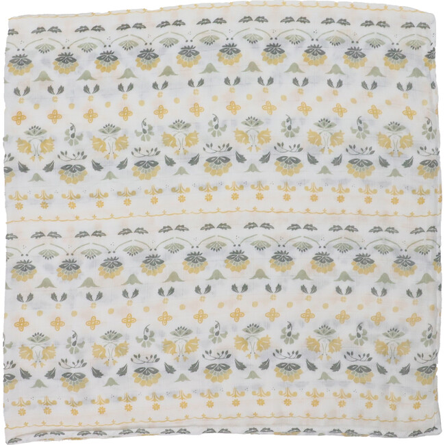 Deluxe Muslin Swaddle Blanket, Heirloom Floral - Swaddles - 3