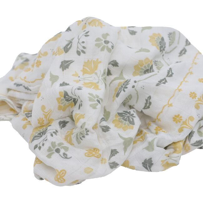 Deluxe Muslin Swaddle Blanket, Heirloom Floral - Swaddles - 4