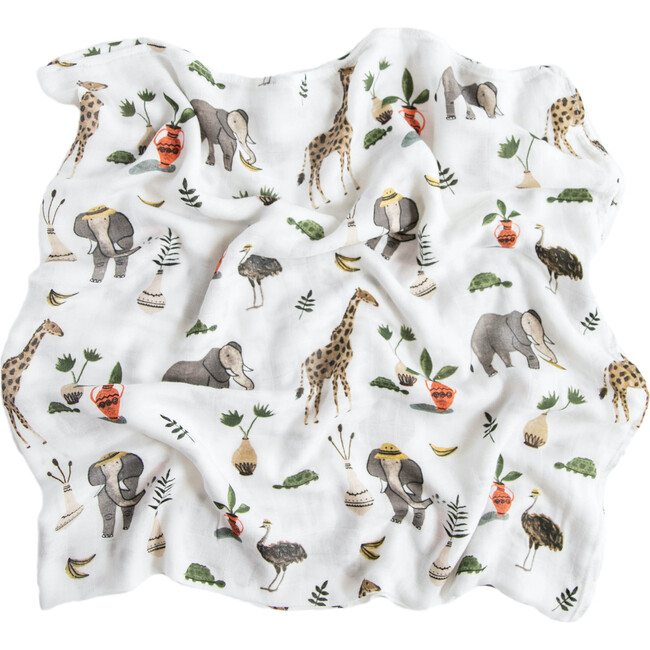 Deluxe Muslin Swaddle Blanket, Safari Social - Swaddles - 2