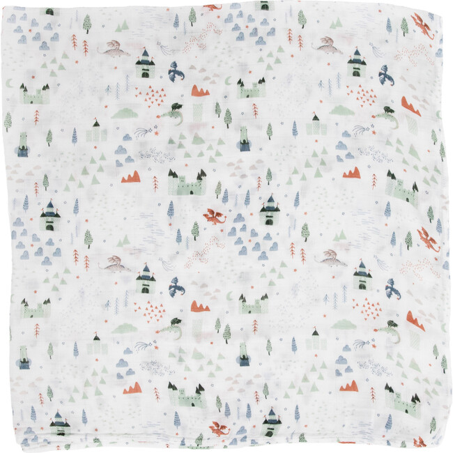 Deluxe Muslin Swaddle Blanket, Dragon Days - Swaddles - 3