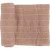 Cotton Muslin Swaddle Blanket, Mauve Stripe - Swaddles - 1 - thumbnail