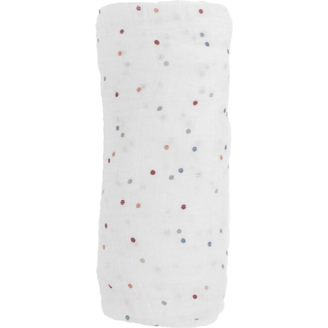 Cotton Muslin Swaddle Blanket, Dots - Swaddles - 2