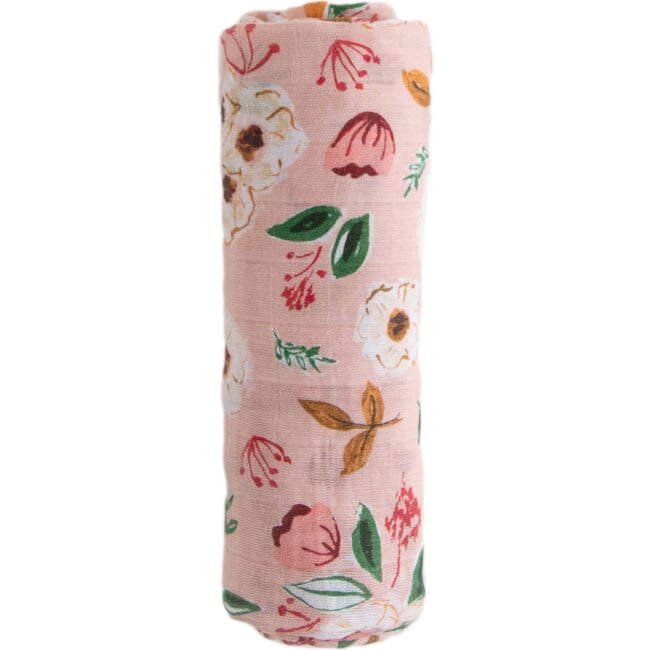 Cotton Muslin Swaddle Blanket, Vintage Floral - Swaddles - 2