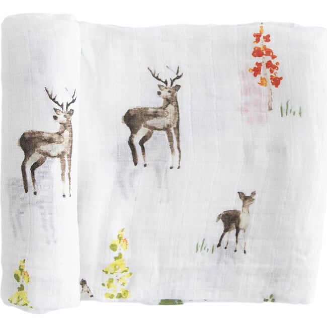 Cotton Muslin Swaddle Blanket, Oh Deer