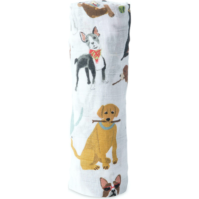 Cotton Muslin Swaddle Blanket, Woof - Swaddles - 2