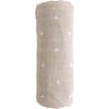 Cotton Muslin Swaddle Blanket, Taupe Cross - Swaddles - 2