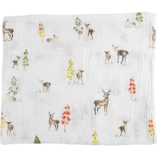 Cotton Muslin Swaddle Blanket, Oh Deer - Swaddles - 3