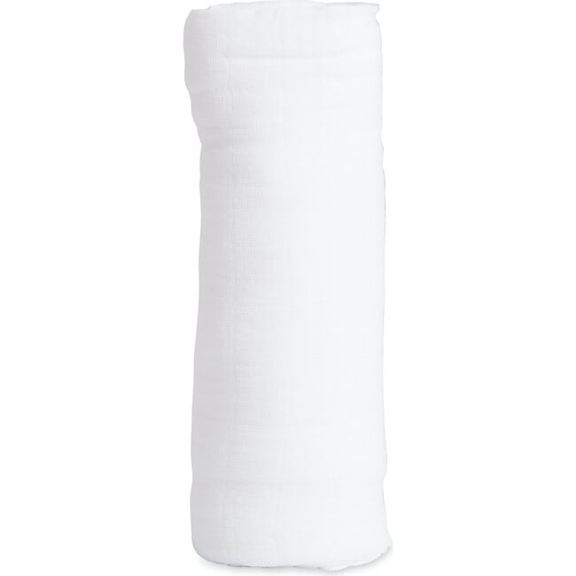 Cotton Muslin Swaddle Blanket, White - Swaddles - 2