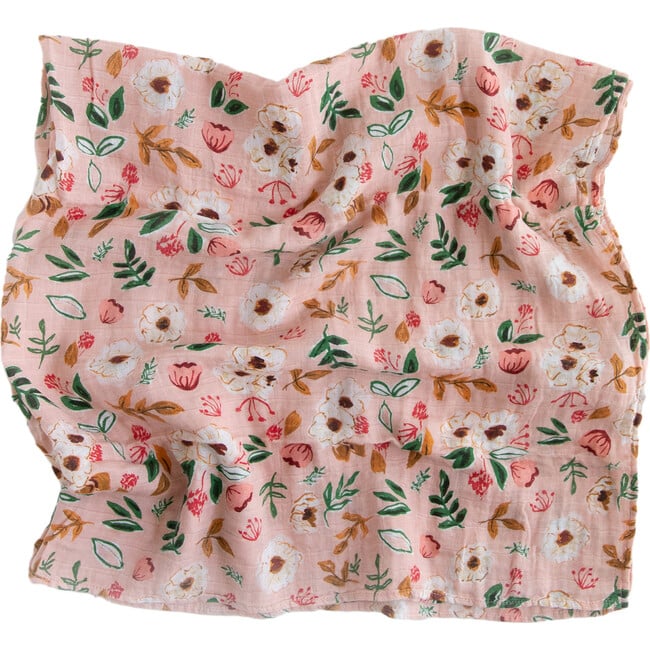 Cotton Muslin Swaddle Blanket, Vintage Floral - Swaddles - 4