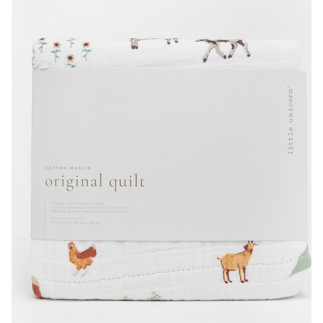 Original Cotton Muslin Quilt, Farmyard - Swaddles - 4