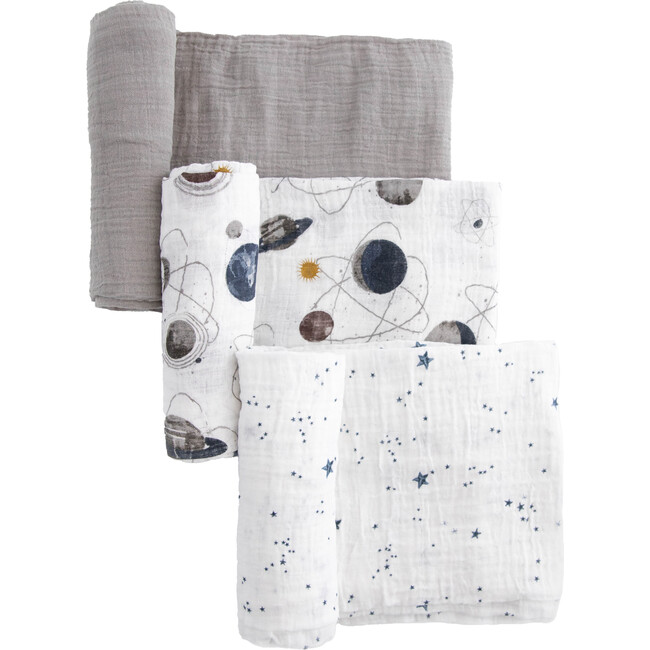 Cotton Muslin Swaddle Blanket, Planetary 2 (Pack Of 3)