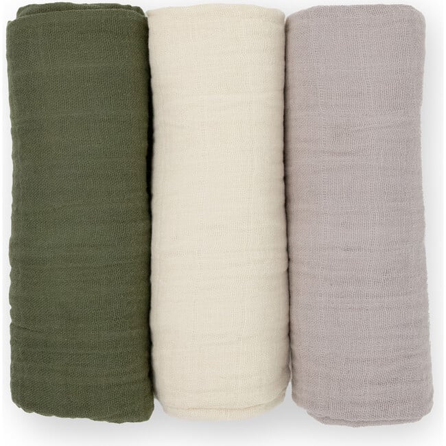 Cotton Muslin Swaddle Blanket, Fern 2 (Pack Of 3) - Swaddles - 2