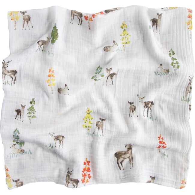 Cotton Muslin Swaddle Blanket, Oh Deer - Swaddles - 4