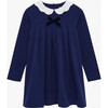 Anna Petal Collar Dress, Navy - Dresses - 1 - thumbnail