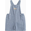 Little Alfie Lion Bib Shorts, Navy Herringbone - Rompers - 1 - thumbnail