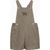 Little Alfie Guardsman Bib Shorts, Brown Herringbone - Rompers - 1 - thumbnail