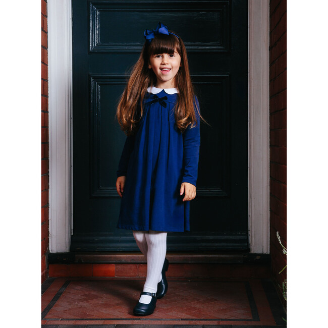 Anna Petal Collar Dress, Navy - Dresses - 2