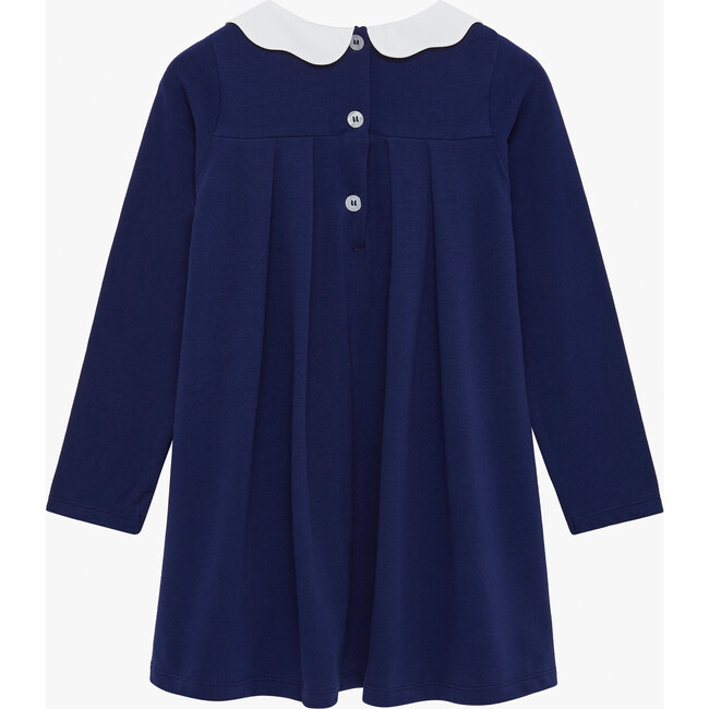Anna Petal Collar Dress, Navy - Dresses - 3
