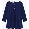 Anna Petal Collar Dress, Navy - Dresses - 3