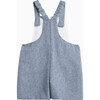 Little Alfie Lion Bib Shorts, Navy Herringbone - Rompers - 3